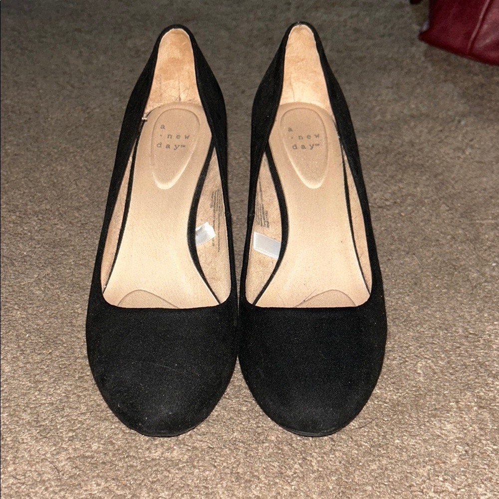 A New Day Black Suede Heels Classic Pumps